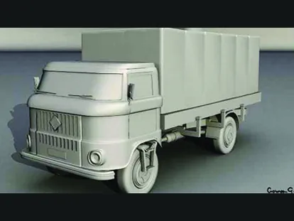 Teherautó 3D modellje anyagok nélkül, hallgatói munka