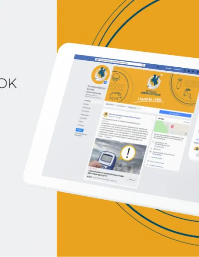 A település Facebook-oldala tableten