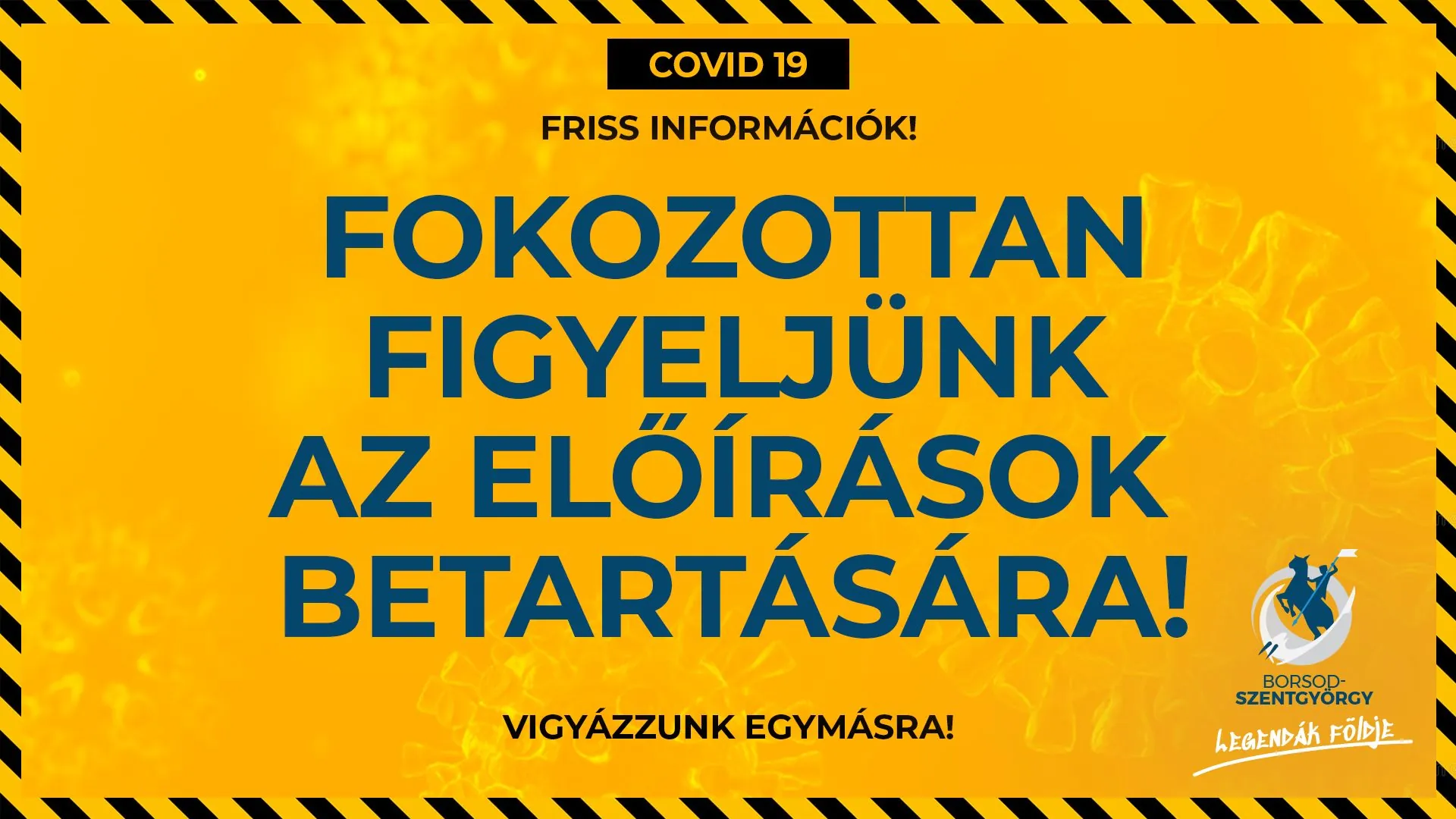 COVID-19 tájékoztató poszt a település arculatában