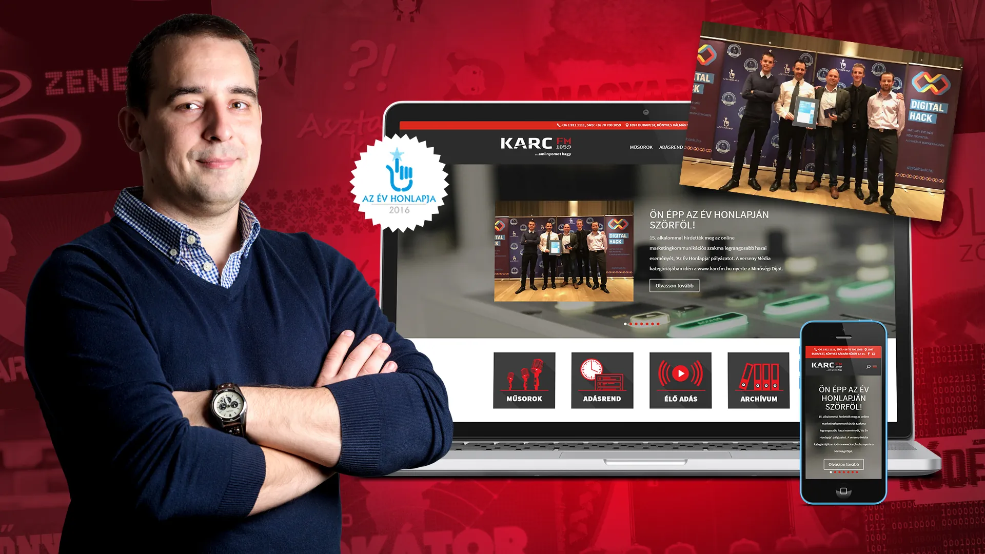 Máté István a Karc FM díjnyertes weboldalával