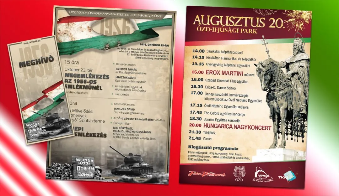 Megemlékezések és augusztus 20-i programok plakátjai
