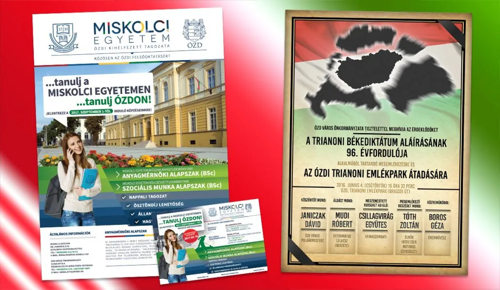 Ózdi felsőoktatási és trianoni megemlékezés plakátjai