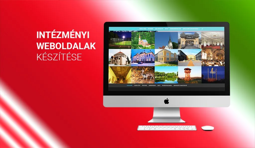 Intézményi weboldal asztali monitoron