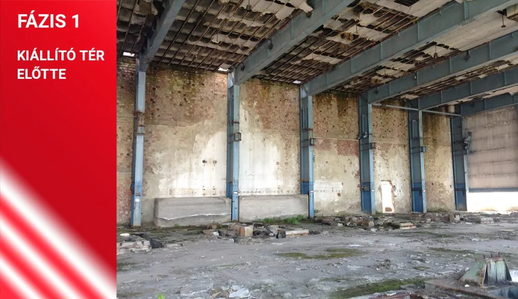 Elhagyatott kiállítótér a fejlesztés előtt