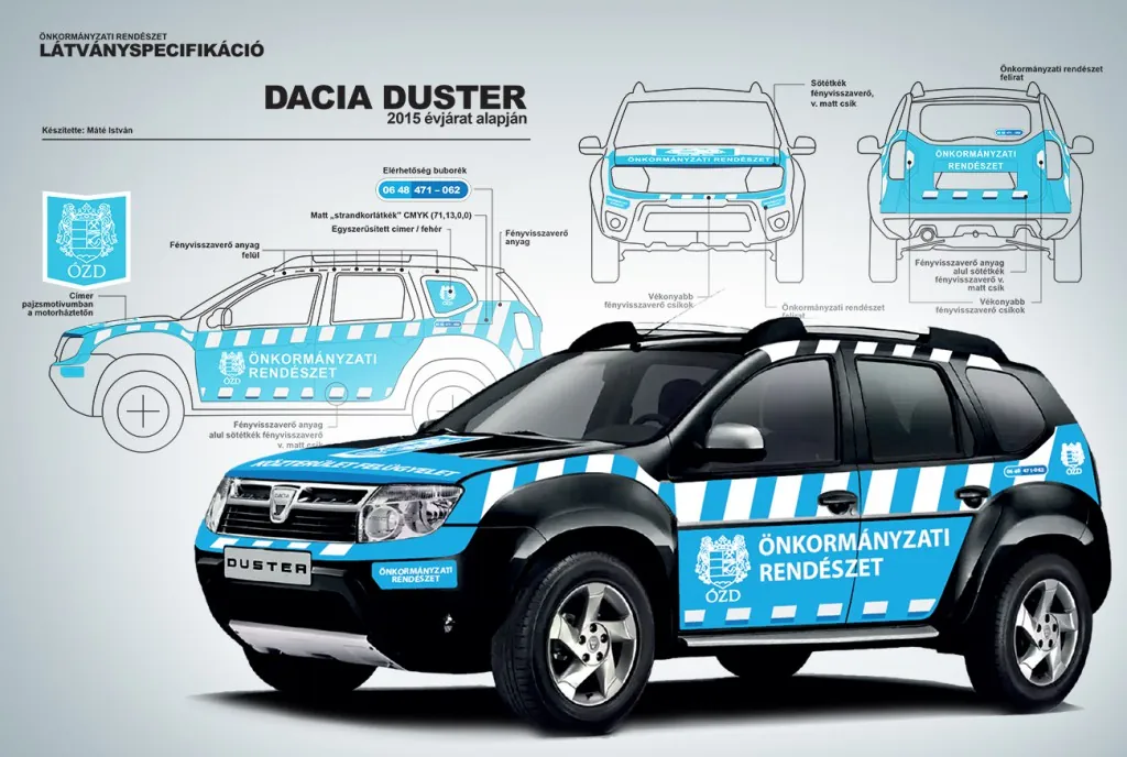 Dacia Duster rendészeti autó látványspecifikációja