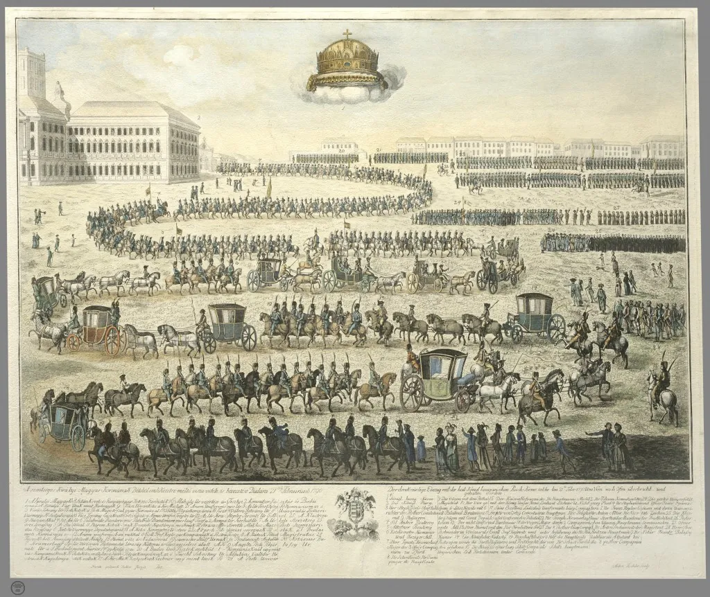 A Szent Korona 1790-es hazahozatalát ábrázoló metszet