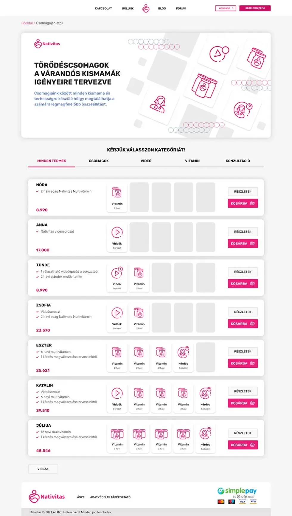 A Nativitas webshopja